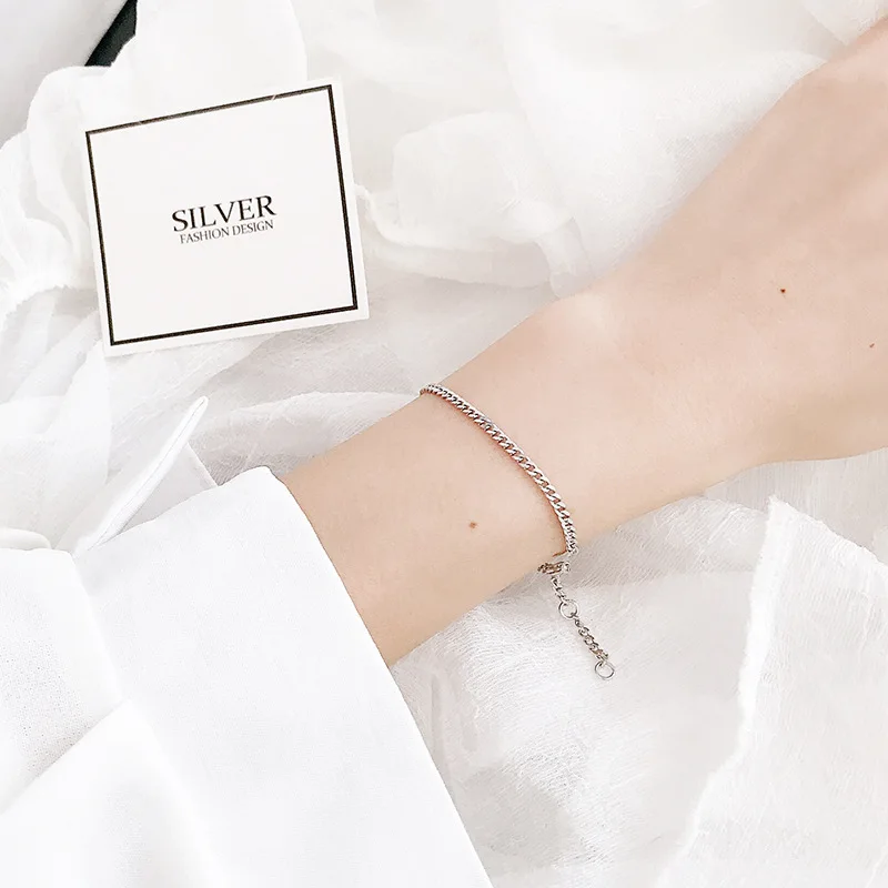 Женские Изящные ювелирные Браслеты в форме листа простые из стерлингового