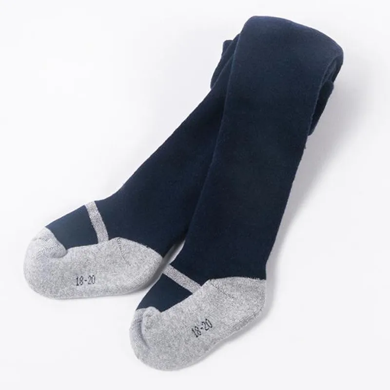 Navy Blue Колготки для танцев для девочек; детские колготки для маленьких девочек; сезон осень-зима; черные, темно-синие, белые, розовые, серые, фиолетовые колготки для танцев - Цвет: Navy Blue