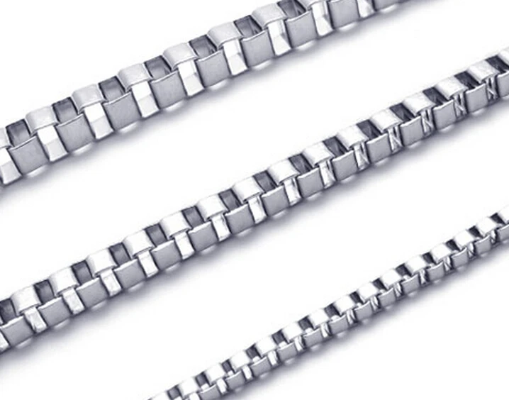 Free Ship 100pcs Lot of Jewelry Best Price Women Girls Stainless Steel Thin 2.4mm Fashion Box- Link chain necklace 18-28'' |