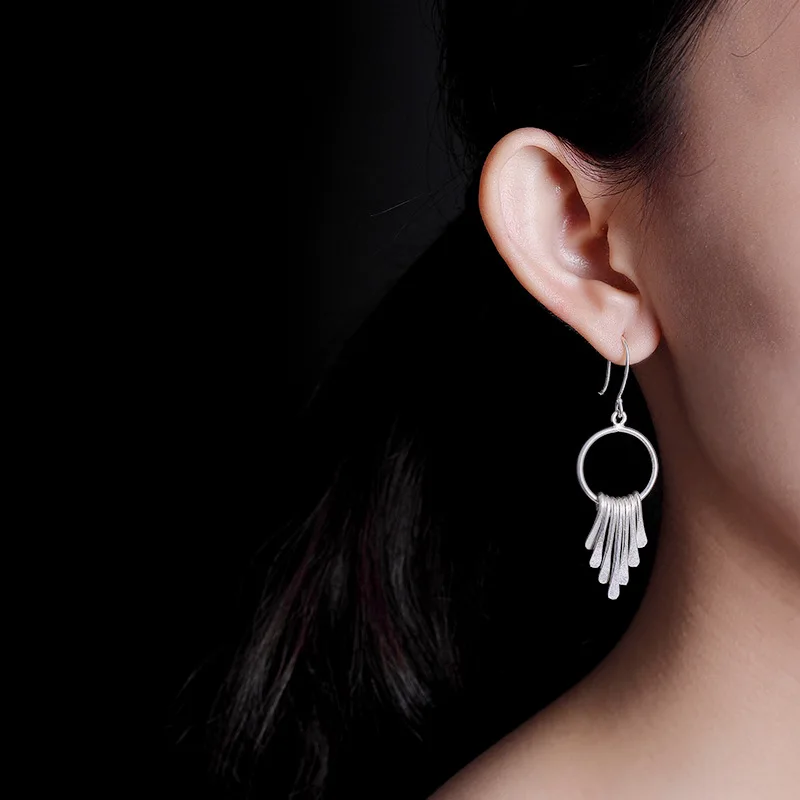 2019 New Fashion 925 Sterling Silver Tassels Earrings Ethnic Elegant Fine Jewelry For Engagement Christmas Gift | Украшения и