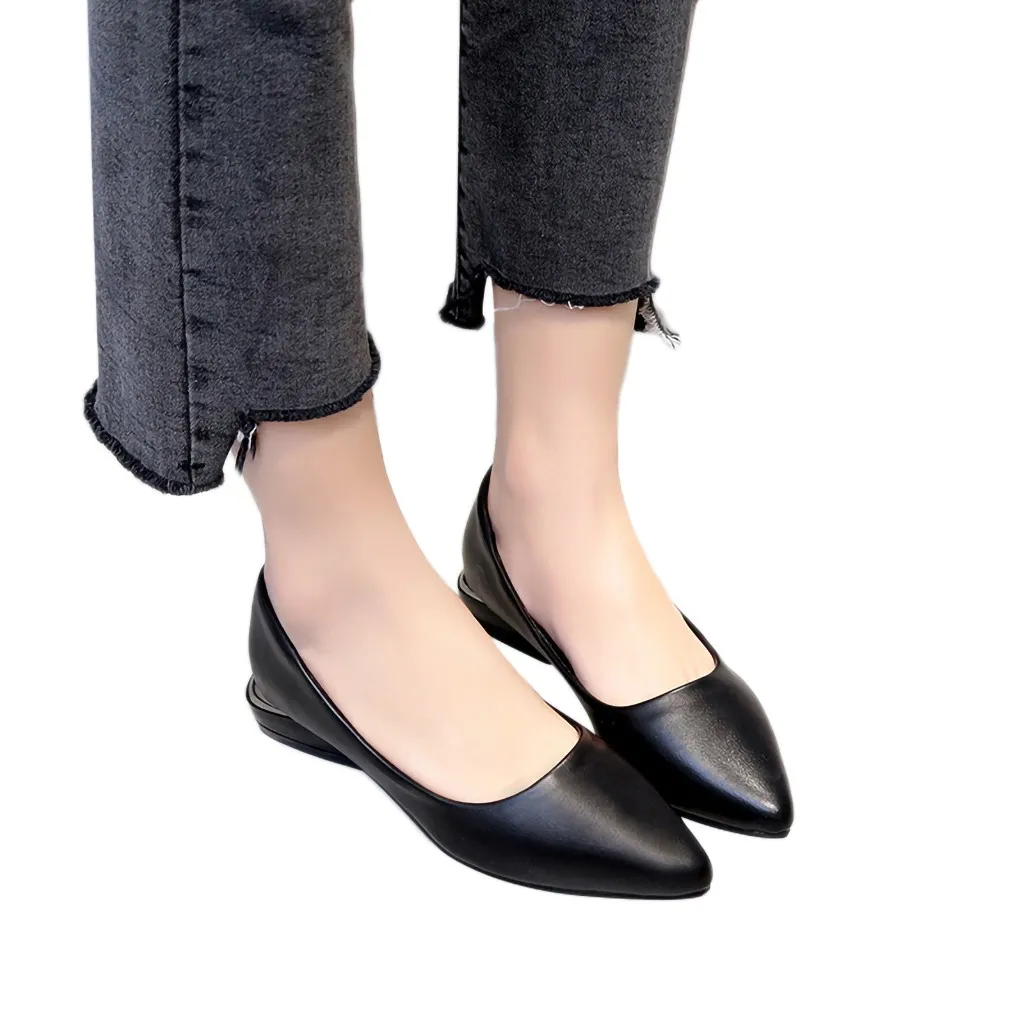 Женские босоножки из натуральной кожи летние туфли с острым закрытым носком на