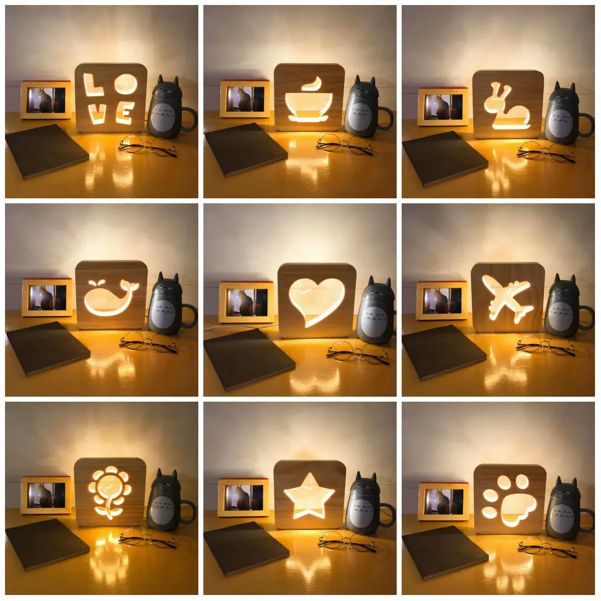 Индивидуальные 3D ночник дизайн как ваши фотографии слова Визуальный