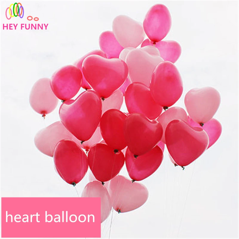50pcs/lot 12 inch Heart Balloons 2.2g thick latex balloons 4 colors Birthday Wedding Romantic Thick Love | Дом и сад