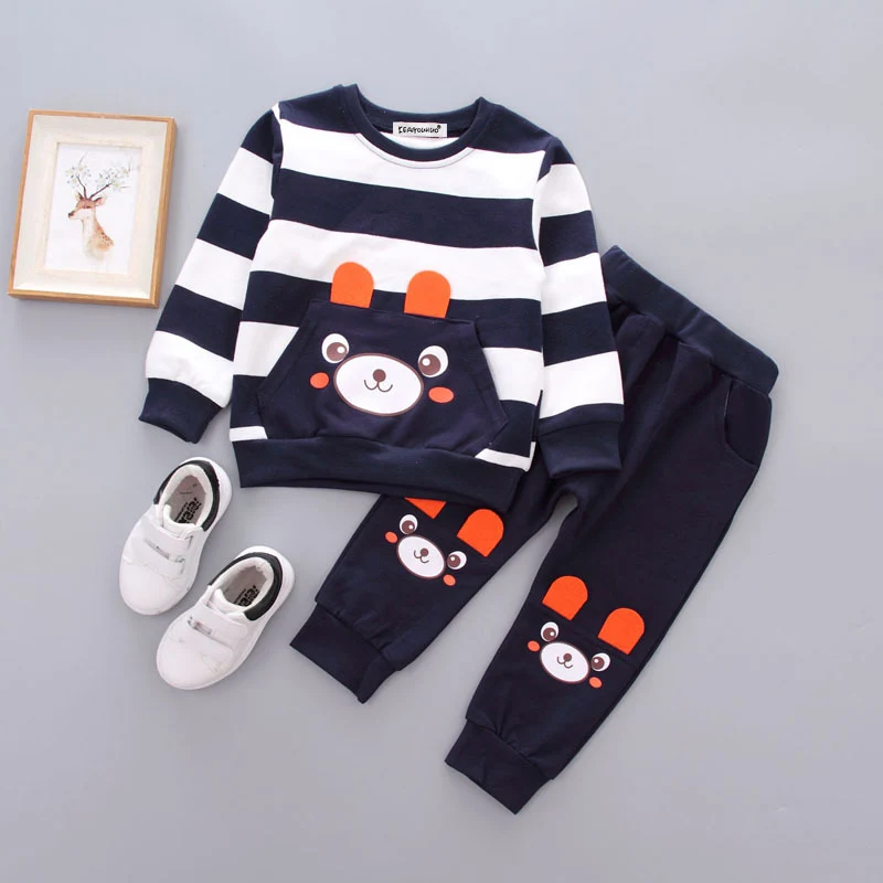 Autumn Toddler Baby Boys Clothes Sets Spring T-shirt+Pants 2pcs Cute Bear Outfits Kids tracksuit Children | Детская одежда и обувь