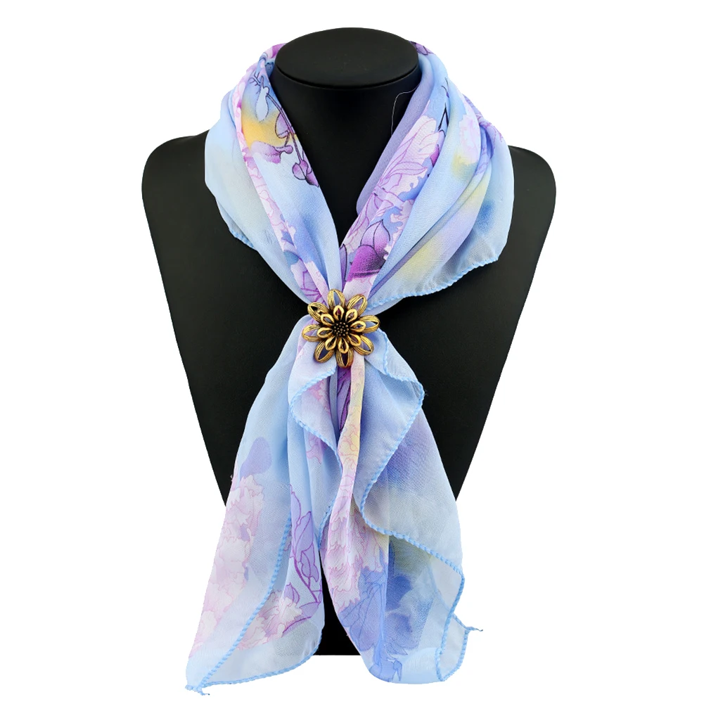 Новое поступление винтажная женская элегантная Цветочная шаль Пряжка шарф зажим