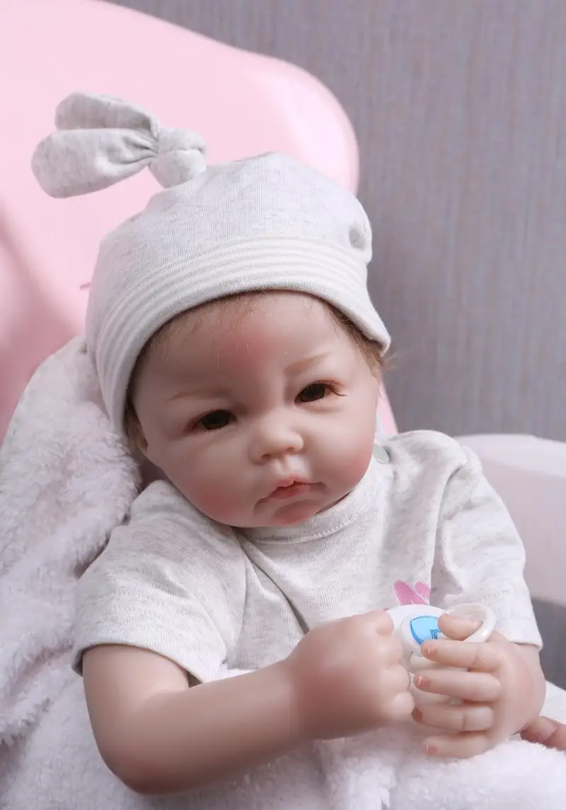 50 см Мягкая силиконовая кукла-реборн девочка игрушка винил Bebe новорожденный