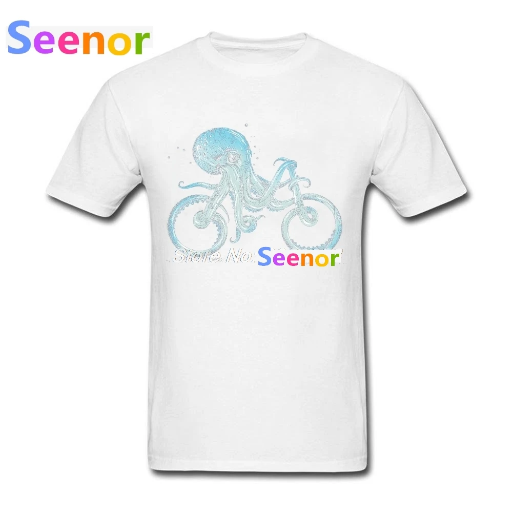 Новый нормальный Для мужчин футболки Est Осьминог велосипеды S Футболка harajuku