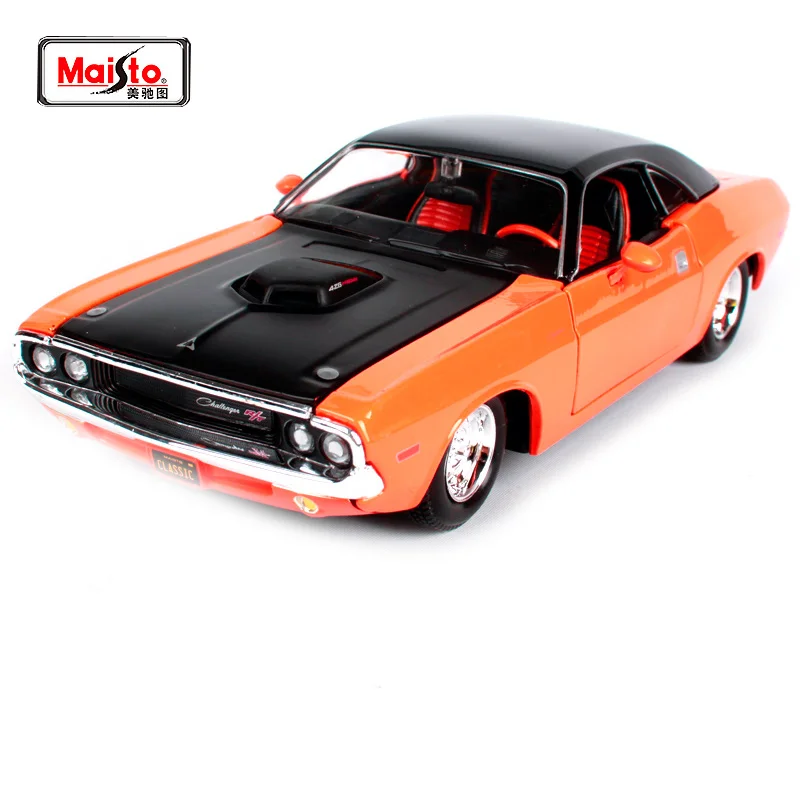 Maisto 1:24 1970 dodge chanllenger rt оранжевый автомобиль литья под давлением модель роскошная