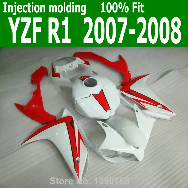 Комплект обтекателей для YAMAHA YZF R1 07 08 (белый, красный) 2007 2008 Обтекатели для впрыска CQ04