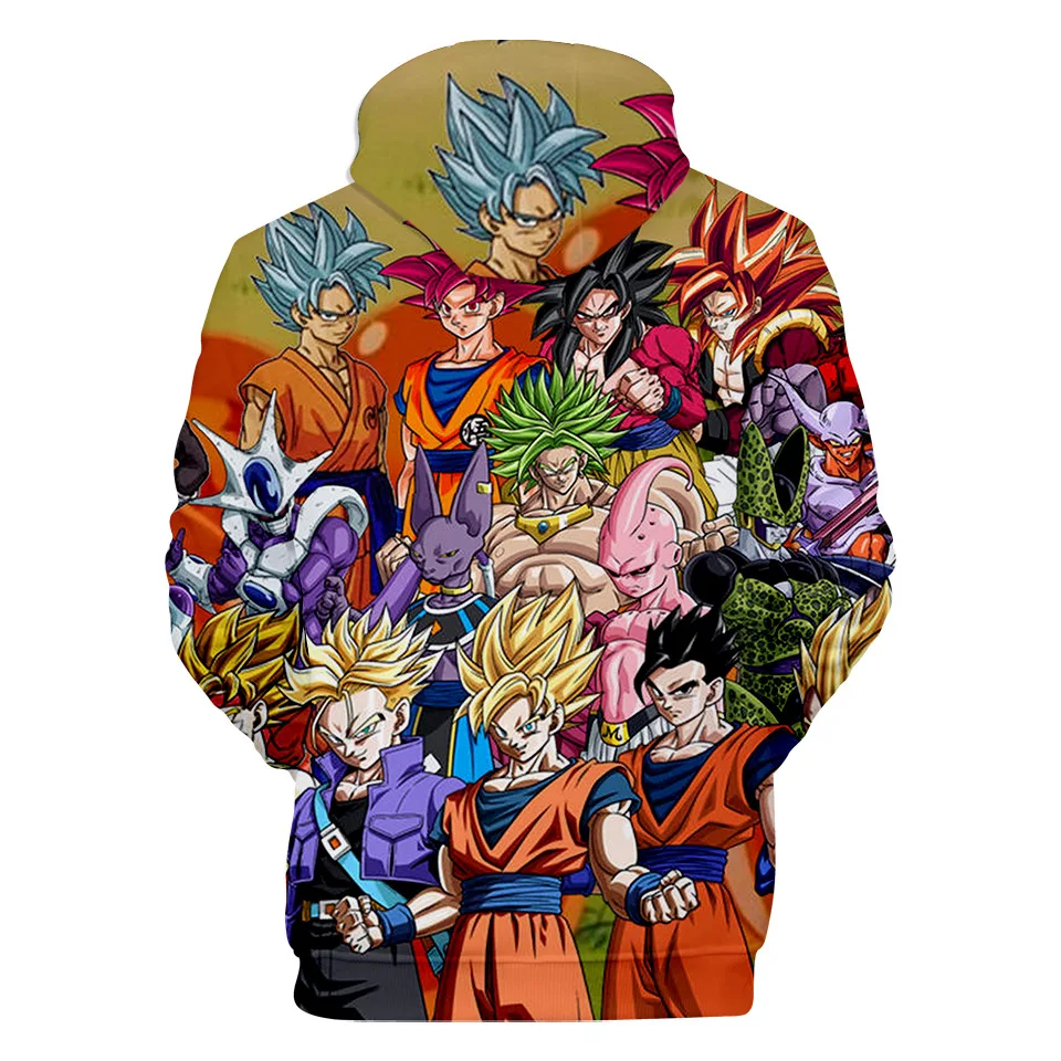 3D Аниме Толстовка Dragon Ball Z с карманом, толстовки с капюшоном, Poleron Hombre, уличная одежда, Sudadera Dragon Ball, толстовка с капюшоном, мужская куртка