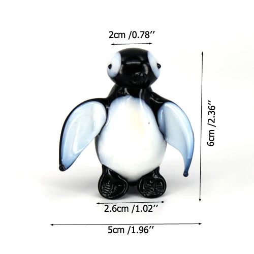Penguin 1х красочные петух/пингвин/Тыква стеклянные фигурки домашний Декор Орнамент Стекло Ремесло Украшение для домашнего офиса - Цвет: Penguin