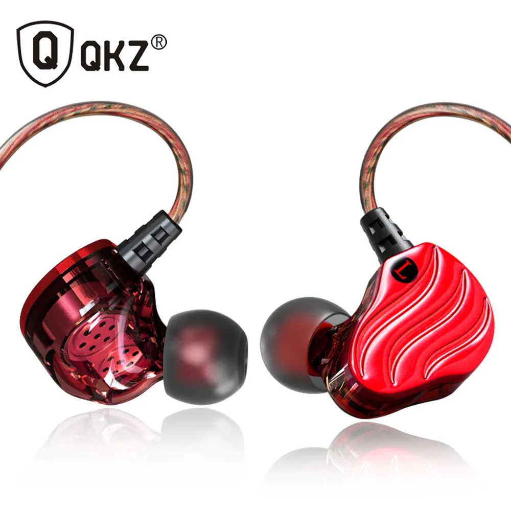 Новейший QKZ KD4 двойные драйверы наушники вкладыши проводные спортивные ушные
