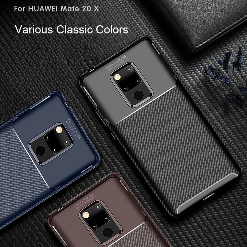 Углеродное волокно чехол для huawei mate 20 X Мягкий силиконовый TPU X/mate Lite/mate Pro Hoesje |