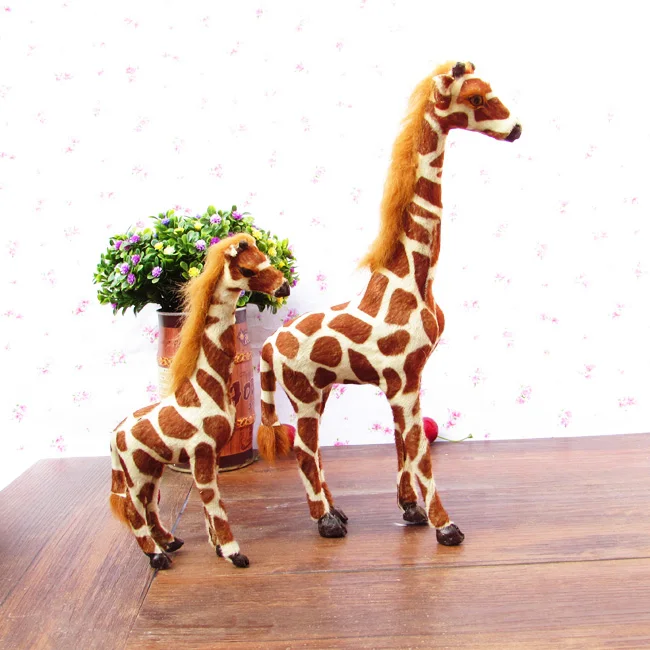 

plastic& furs toy simulation giraffe model handicraft home decoration toy Xmas gift w5735