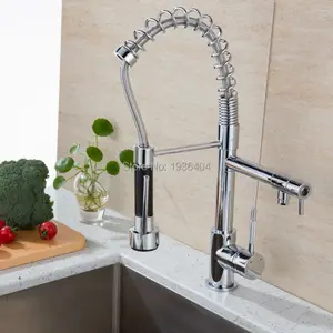 Смеситель для кухонной раковины в современном коммерческом стиле, хромированный, с поворотным изливом, 1175C