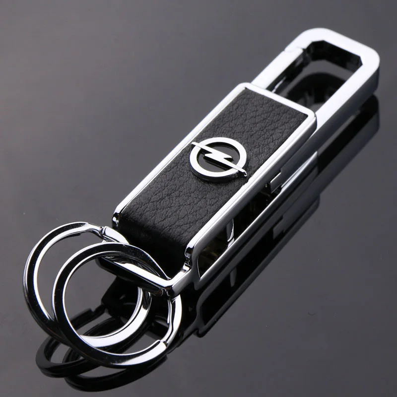 Металлический автомобильный брелок с логотипом кожаный для ключей