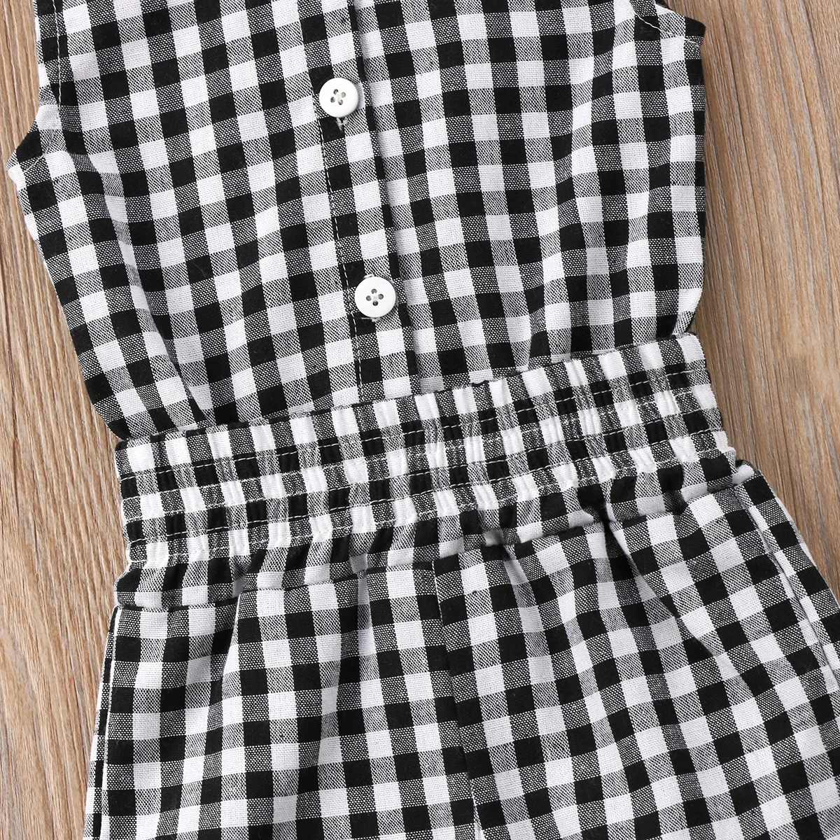 Pudcoco/новый детский комбинезон без рукавов для маленьких девочек Модный клетчатый