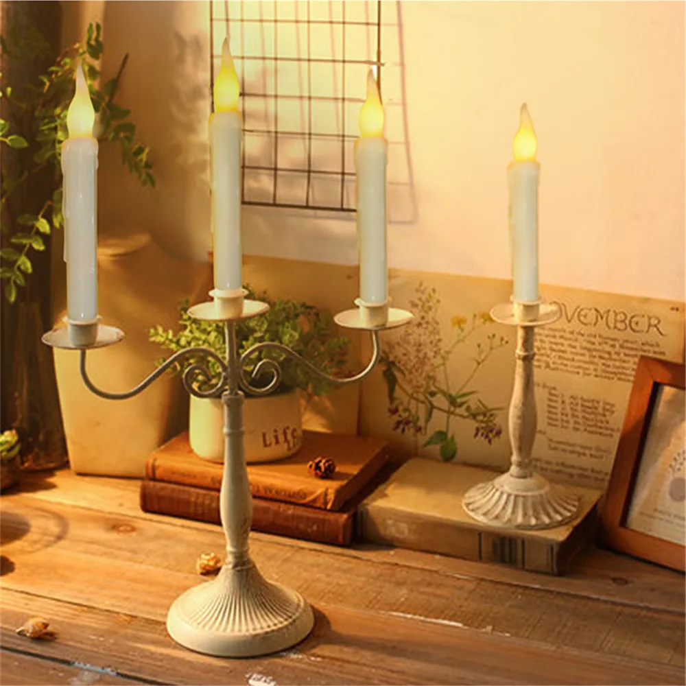 6 шт./лот Светодиодная свеча восковой с дистанционным управлением беспламенная