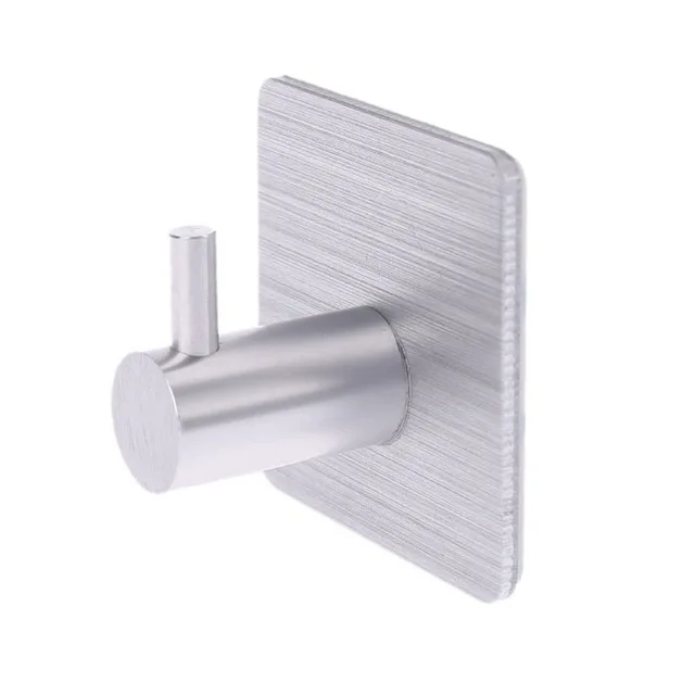 MTTUZK Black Solid Aluminum Robe Hooks Key Gold Hook European Coat Hook Towel Hook Kitchen Wall hanger Bathroom Accessories - Цвет: Square silver