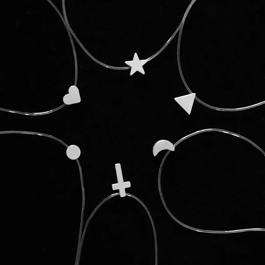 Прозрачные невидимые цепочки Minimalista ожерелья для женщин Сердце Звезда Крест