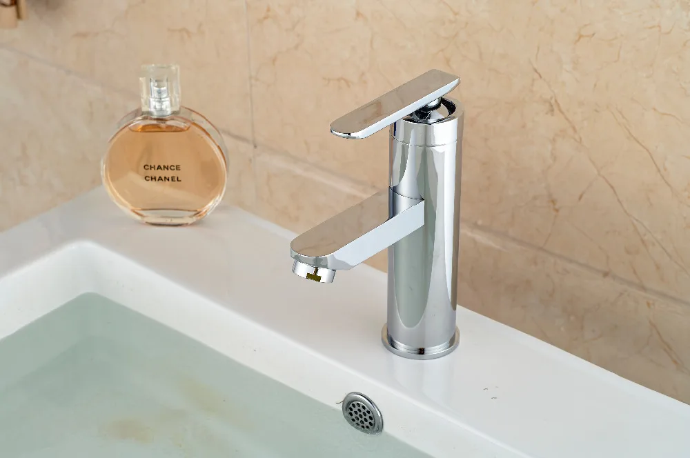 2016 новый хром латунь горячей и холодной воды бассейна раковина кран одной ручкой