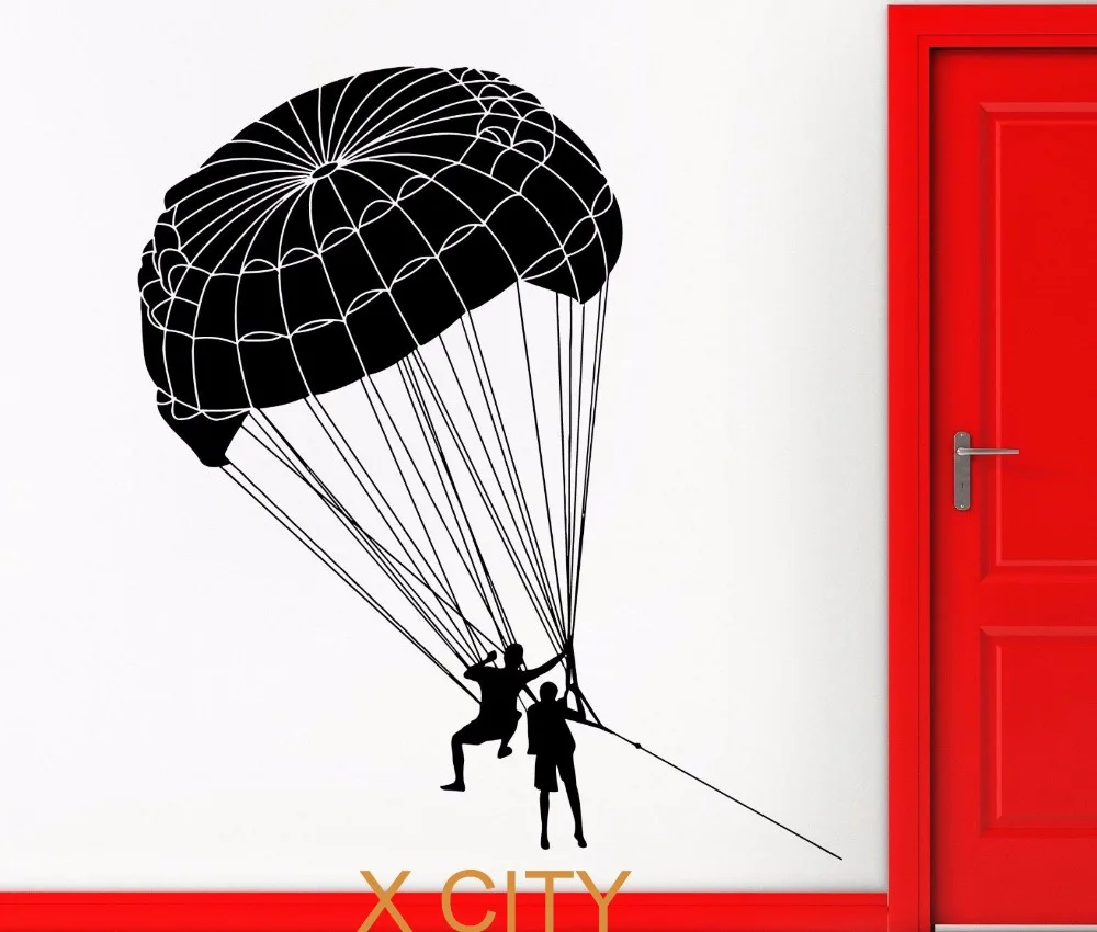 Skydiver экстремальный спорт настенное Искусство Наклейка Съемная виниловая