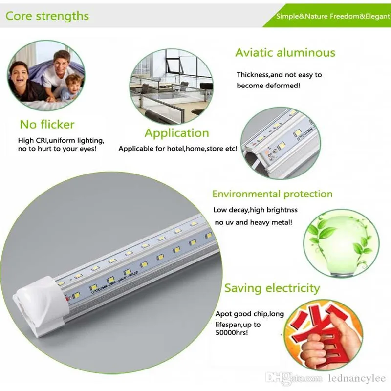 Светодиодный прожектор T8 50 шт. 4 фута 5 футов 6 8 SMD2835 100 лм/Вт светодиодный|led