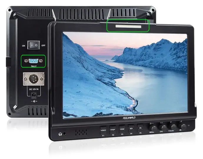 Feelworld FW1018SPV1 10,1 дюймовый полевой монитор с гистограммой ips 3G-SDI HDMI фотостудия камера Верхний внешний монитор