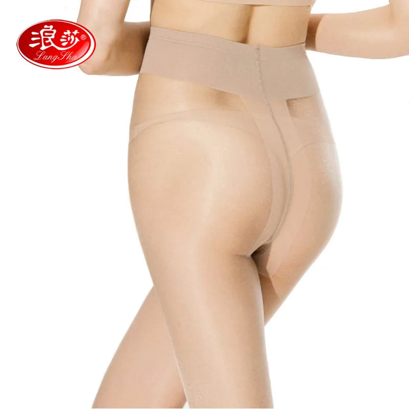 Женские нейлоновые колготки LANSWE однотонные тонкие с Т образной ластовицей 20D