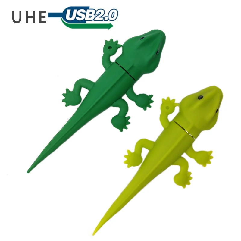 

USB flash drive pendrive 4GB 8GB 16GB 32GB 64GB cartoon gecko memory stick cute lizard/chameleon usb stick lovely gift pen drive