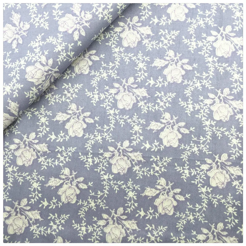 Серая роза цветочный принт хлопок ткань Telda Сделай Сам пэчворк Telas шитье детская