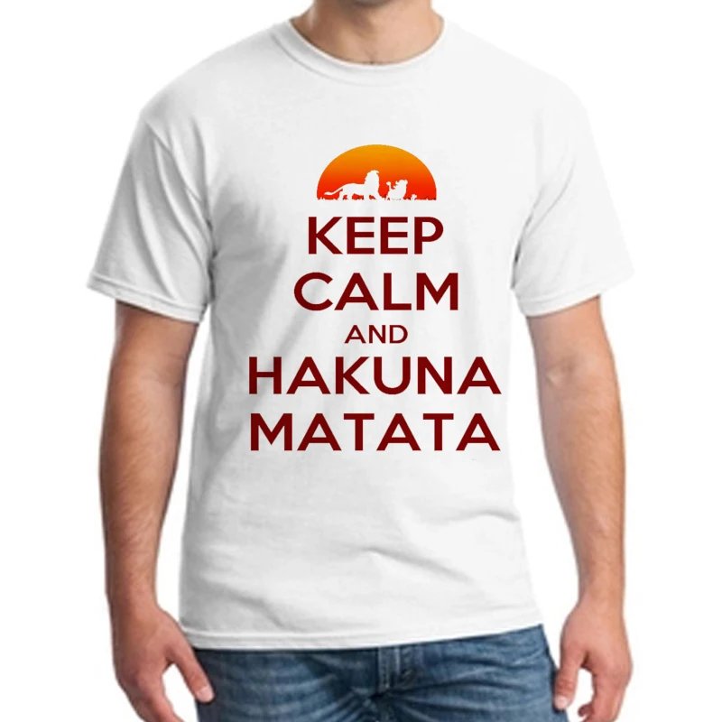 Мужская футболка HAKUNA MATATA летняя 2020 Хлопковая мужская высокого качества