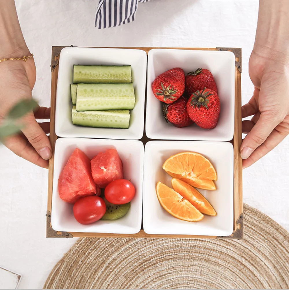 Креативная тарелка для закусок керамическая фрукты сухофрукты миска