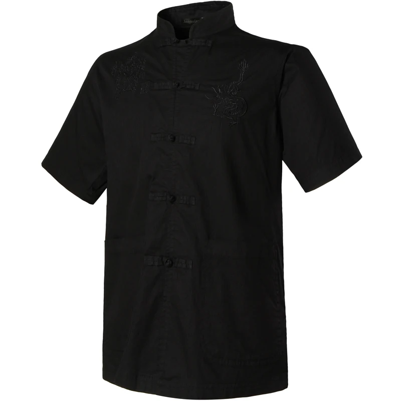 2020 Spring Autumn Features Shirts Men Casual Chinese Traditional Short Sleeves Tang Shirt Male L990 | Мужская одежда