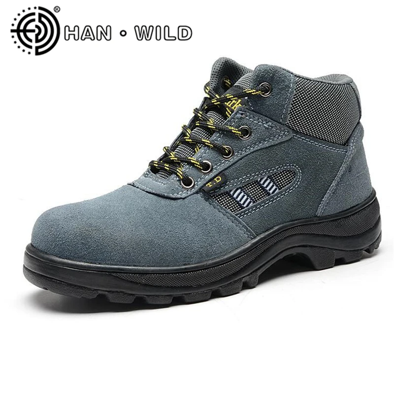 Рабочие ботинки со стальным носком мужские защитные зимние ботильоны