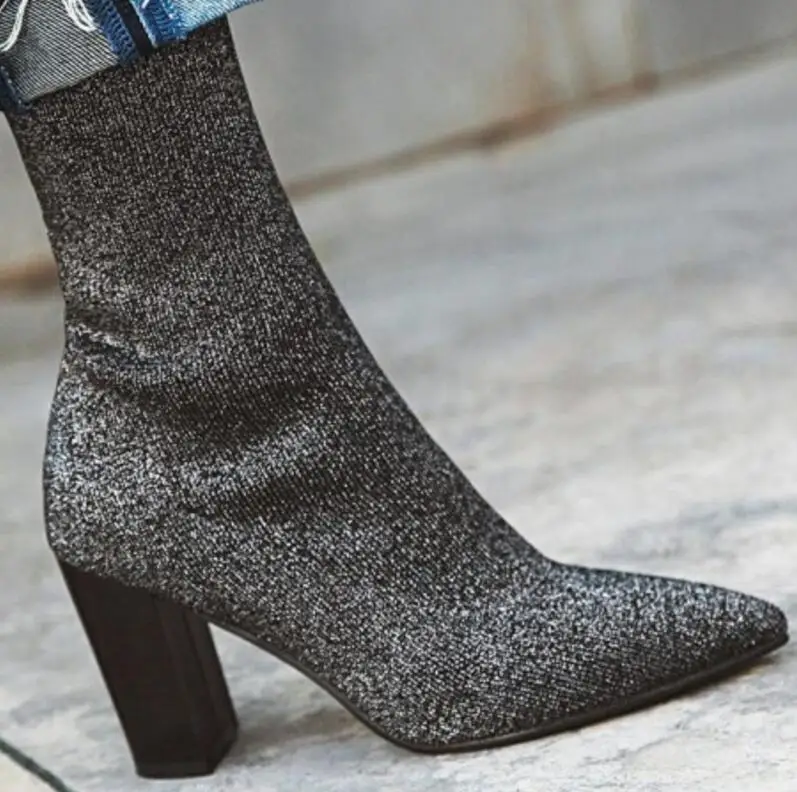 Zapatos mujer sapato до середины икры Женские ботинки Коренастый Обувь на высоком каблуке