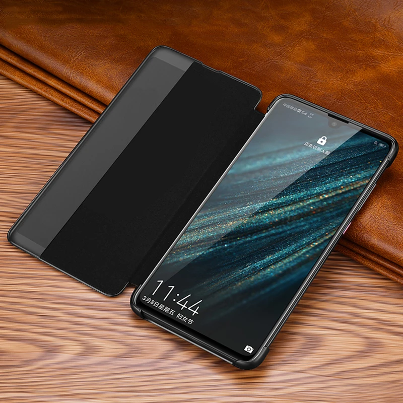Оригинальный чехол XOOMZ из натуральной кожи страуса для Huawei Mate 10/ Pro Smart Auto Flip Cover