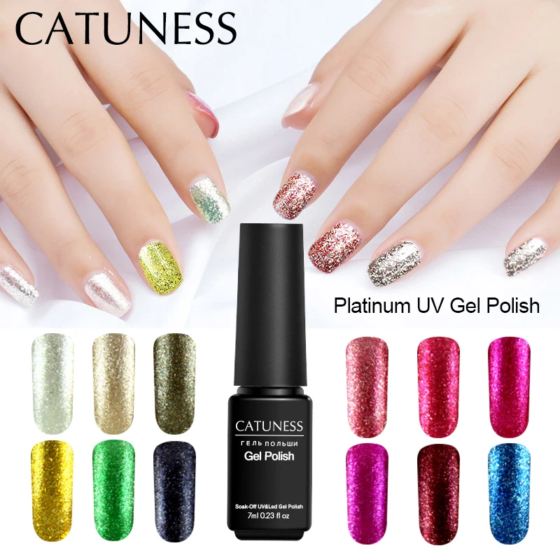 CATUNESS Platinum УФ гель 7 мл 12 видов цветов Полупостоянный Гель лак для ногтей