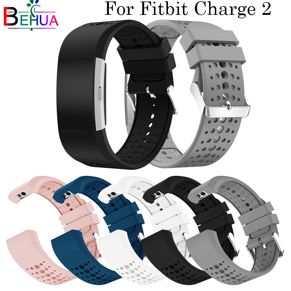 Для Fitbit Charge 2 сменный ремешок для часов мягкий силиконовый спортивный браслет