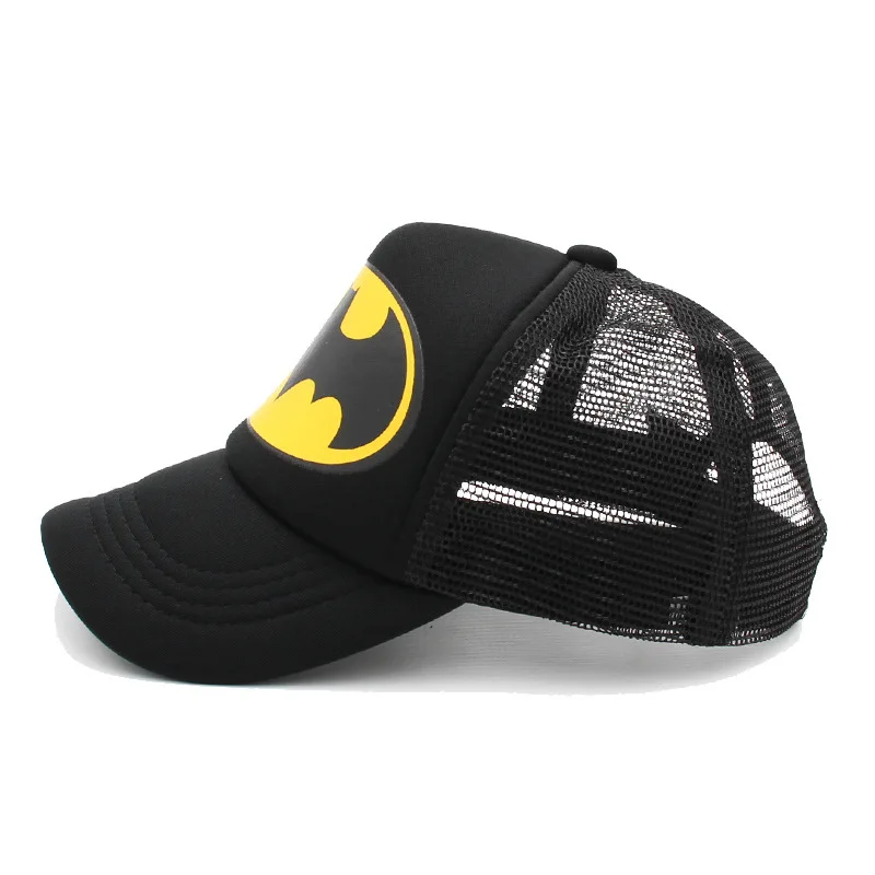 Кепка для мальчиков Бэтмен супергерой Snapback летняя Солнцезащитная хип-хоп кепка Мультфильм Регулируемый дышащий Открытый аксессуар