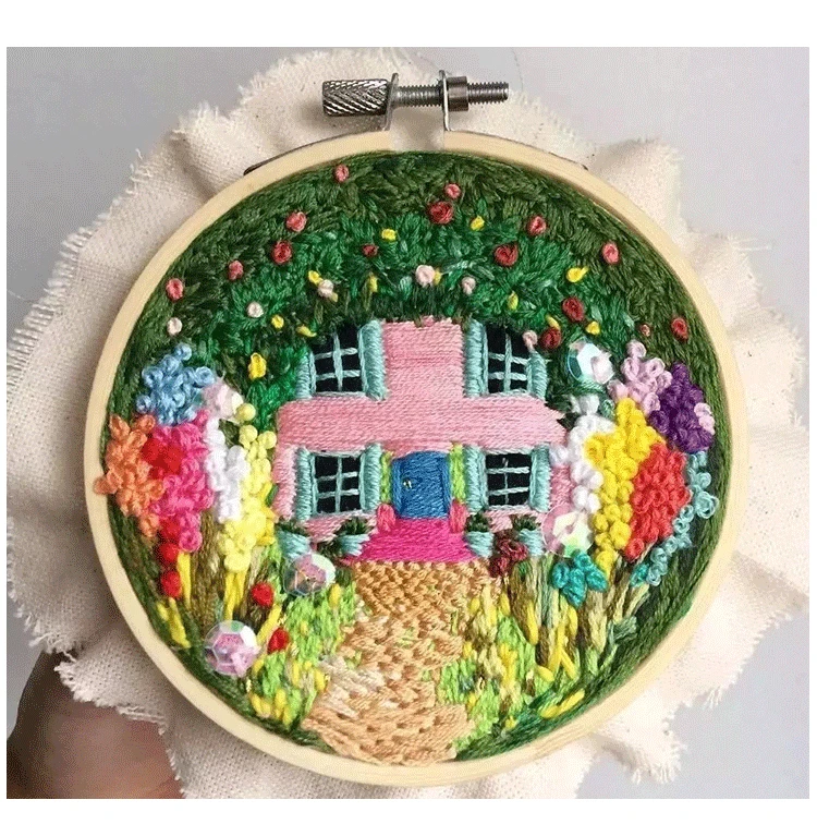 Вышивка "сделай сам", ручная работа, материал, посылка, 3D, европейская вышивка, начинающая основная вышивка, простая объемная вышивка