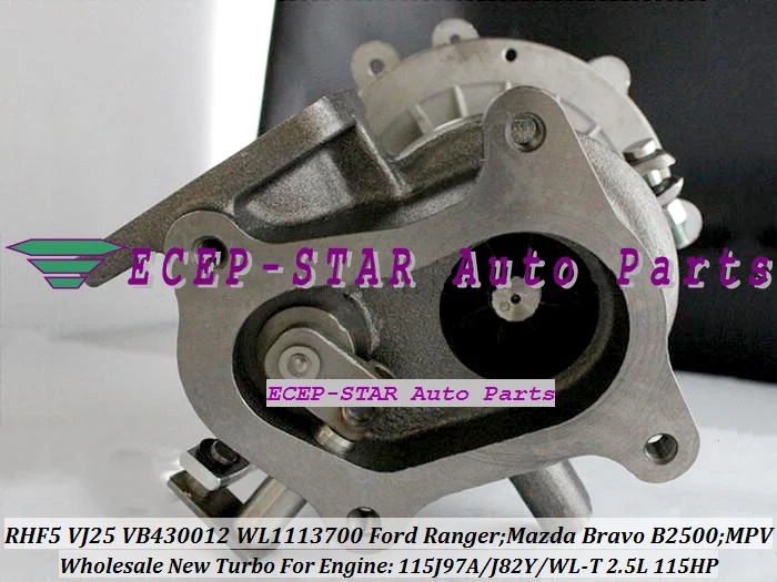 Турбокомпрессор RHF5 VJ25 VB430012 WL11 WL1113700 для FORD Ranger MAZDA Bravo B2500 MPV 115J97A J82Y WL T 2.5L 115HP|turbo