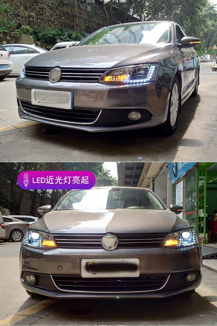 Для VW Jetta MK6 2012- фары, светодиодные фары DRL дневного света Биксеноновая объектив стайлинга автомобилей корпус передней фары