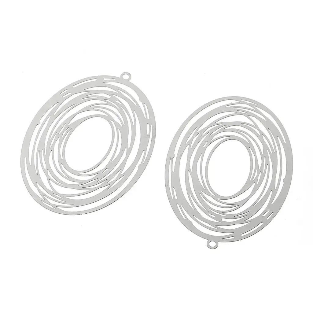 Подвески-шармы из нержавеющей стали 8 сезонов Овальные серебристого цвета