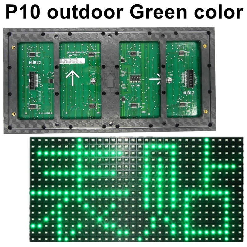 P10 зеленый цвет наружный светодиодный текстовый дисплей | Контролеры RGB -33006410820
