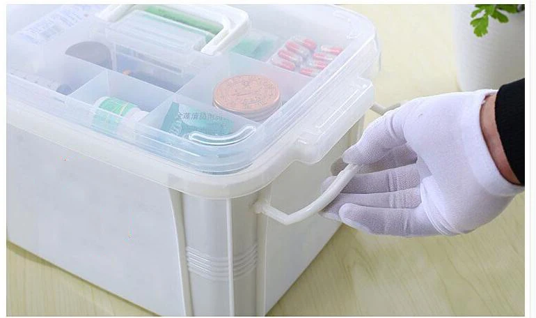The box of the Red Cross first aid boxes plastic bin locker large medicine cabinet multilayer PCS household items | Красота и