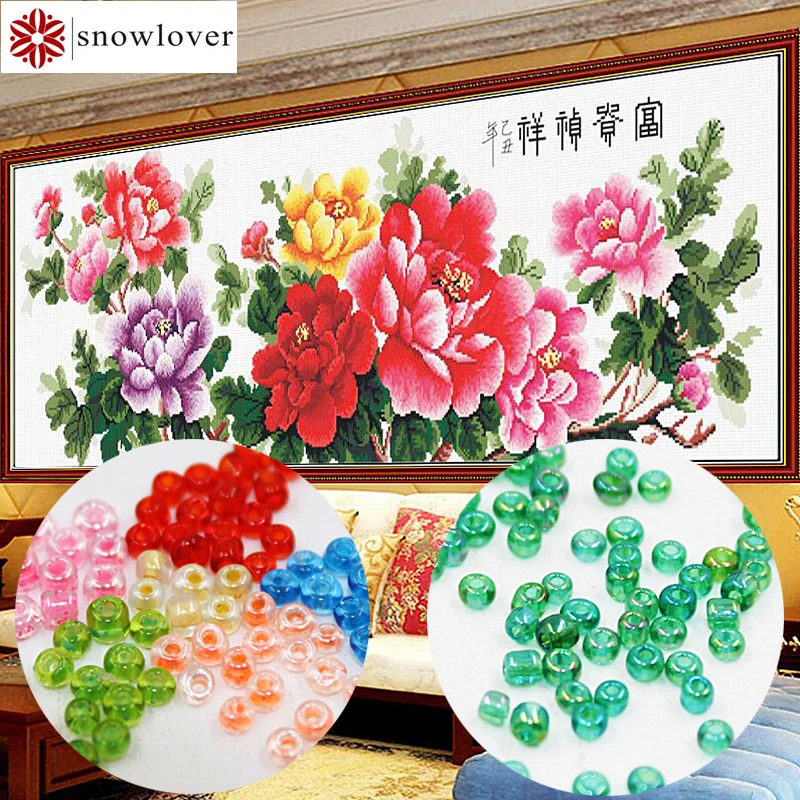 Snowlover beads Needlework DIY bead Cross stitch Embroidery Precise Printed painting plant Pattern cross Green | Дом и сад