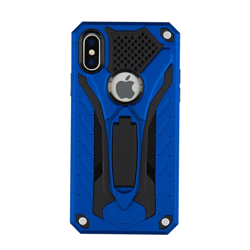 Hybird TPU+ PC пластиковый двойной армированный чехол с подставкой для iPhone XS Max X XR 5 5S SE 6 S 6 S 7 8 Plus 6Plus 7Plus 8 Plus задняя крышка