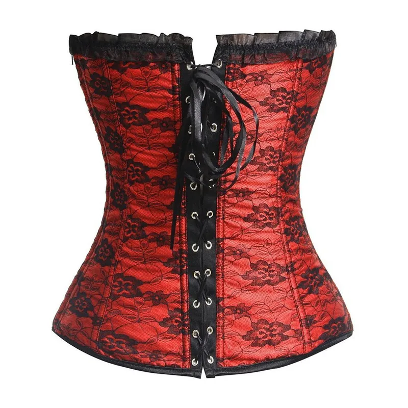 Пикантные Бурлеск кружевным верхним слоем на шнуровке сатин пластиковых