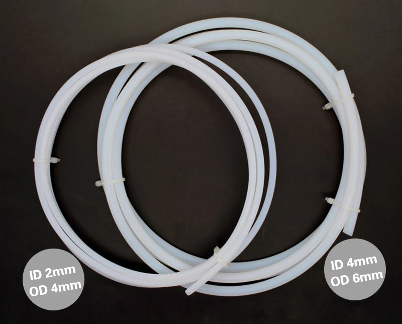 3dsway 3d принтер Часть PTFE трубка тефлоновая труба 2*4 4*6 для 1,75/3 мм нити белая Подающая трубка j-головка hotend Боуден экструдер 1 метр